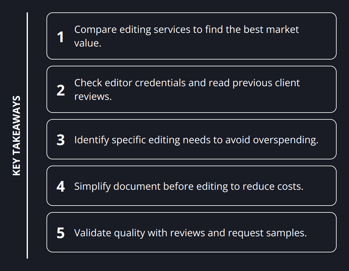 Key Takeaways - Affordable Editing Solutions: What You Need to Know