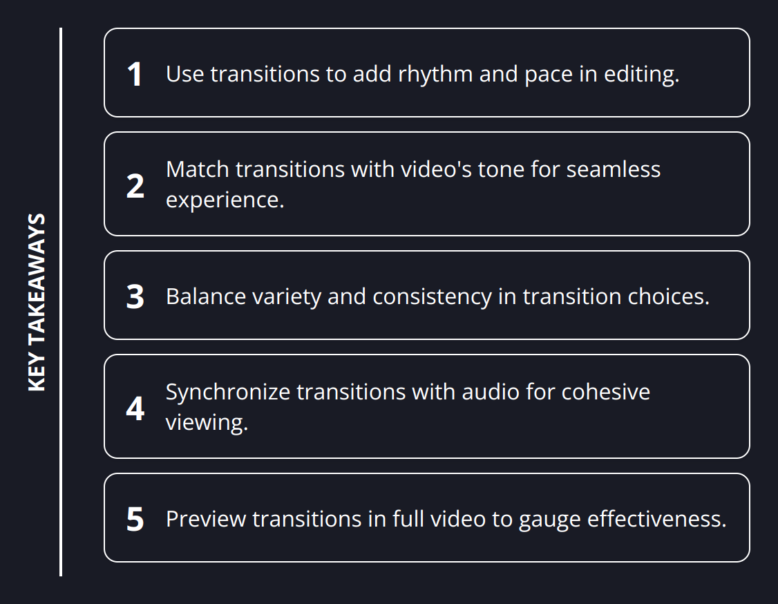 Key Takeaways - How to Use Dynamic Video Transitions Effectively